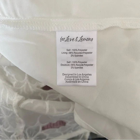 $230 NWT White For Love And Lemons “Leighton” Mini Dress Sz 2X - Picture 12 of 12